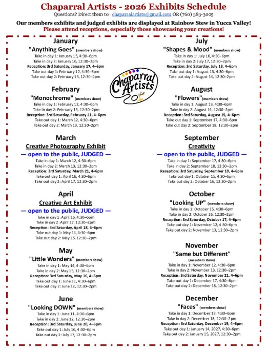 2026 Chaparral Artists Exhibit overview img