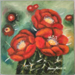 Red Cacti Flowers by Nancy Miehle